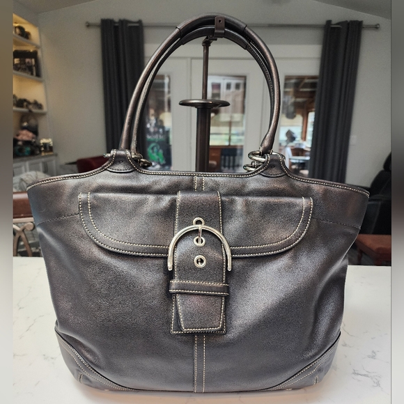 COACH Vintage 2004 Soho Soft Leather XL Carryall Tote Bag. Black K04S-5770 EUC - Picture 1 of 16